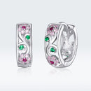 925 Sterling Silver Earrings with Pavé Setting CZ, 1.2*0.5cm, for Women