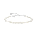925 Sterling Silver White Gold Plated Shell Pearl Bracelet 16+6cm for Women