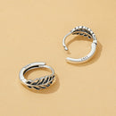 925 Sterling Silver Oxidized Earrings 12*5mm