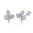 925 Sterling Silver Oxidized Pavé Setting CZ Earrings