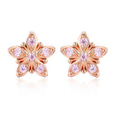 925 Sterling Silver Rose Gold Plated Pavé Setting CZ Earrings
