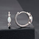 925 Sterling Silver Moissanite and Opal White Gold Plated Earrings for Women
