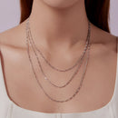 925 Sterling Silver 40cm Necklace with Plated White Gold