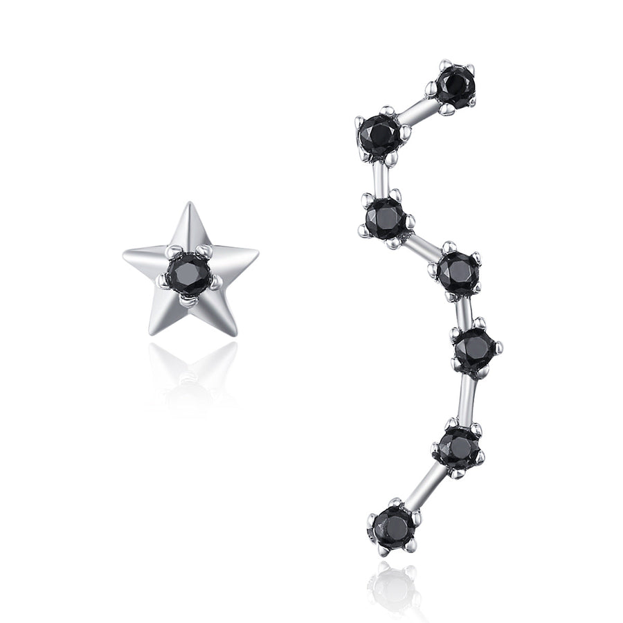 925 Sterling Silver Earrings with Pavé Setting CZ - 2.3cm Height