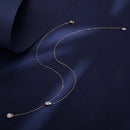 925 Sterling Silver Moissanite Necklace with 3 Stone Sizes for Women