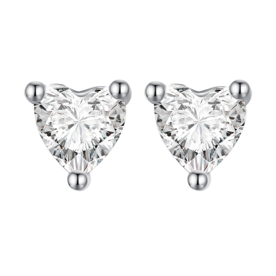 999 Platinum Plated S925 Silver Pavé Setting Earrings for Women