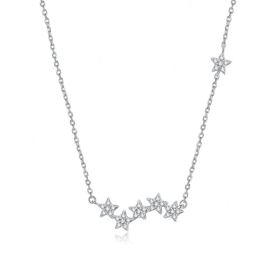 925 Sterling Silver Plated Platinum 45cm Pavé Setting CZ Necklace for Women