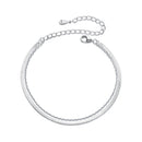 925 Sterling Silver 15+6cm White Gold Plated Bracelet for Women