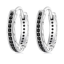925 Sterling Silver Oxidized Pavé CZ Earrings