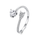 925 Sterling Silver Oxidized Pavé Setting CZ Ring
