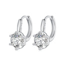 925 Sterling Silver Earrings with CZ and Platinum Plating, Size 13*7mm for Women