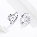 925 Sterling Silver Earrings with Pavé Setting CZ - 1.4x0.9 cm for Women