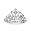 925 Sterling Silver White Gold Plated Ring with Pavé Setting CZ Size 6 for Women