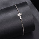 925 Sterling Silver Moissanite Bracelet 15+6cm, Plated White Gold, for Women