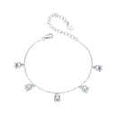 925 Sterling Silver Plated White Gold 12x41mm Pendant Bracelet