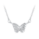 925 Sterling Silver Necklace with Pavé Setting CZ, Length 390+60mm, Pendant Size 8x15mm, for Women