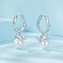 925 Sterling Silver Earrings with Quality Shell Pearl and CZ for Women