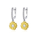 S925 Sterling Silver Plated Gold Pavé Setting CZ Earrings