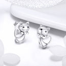 925 Sterling Silver Earrings with Pavé Setting in Oxidized Finish
