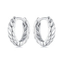 925 Sterling Silver Plated White Gold Earrings for Women - Size 11*3mm