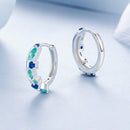 925 Sterling Silver Earrings with Pavé Setting and White Gold Plating for Women