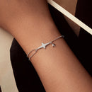 925 Sterling Silver & White Gold Plated Pave Setting CZ Bracelet 15+6cm