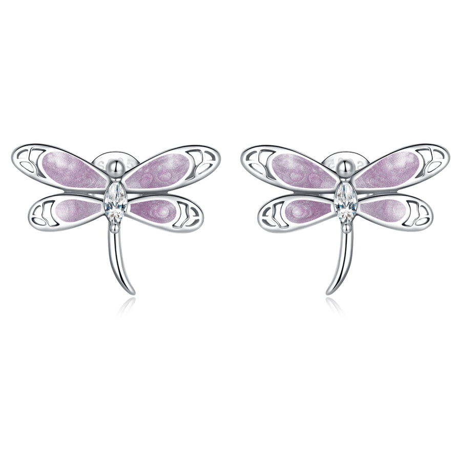 925 Sterling Silver Enamel Process Earrings with Pavé Setting CZ for Women