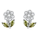 925 Sterling Silver Earrings with Pavé Setting CZ in White Gold