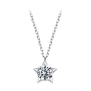 925 Sterling Silver White Gold Plated 1 Carat Moissanite 40+5cm Necklace for Women