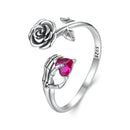 925 Sterling Silver Ring with Pavé Setting CZ, Width 0.15cm, Women's Jewelry