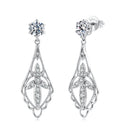 925 Sterling Silver 0.50 Carat Moissanite Earrings with White Gold Plating for Women
