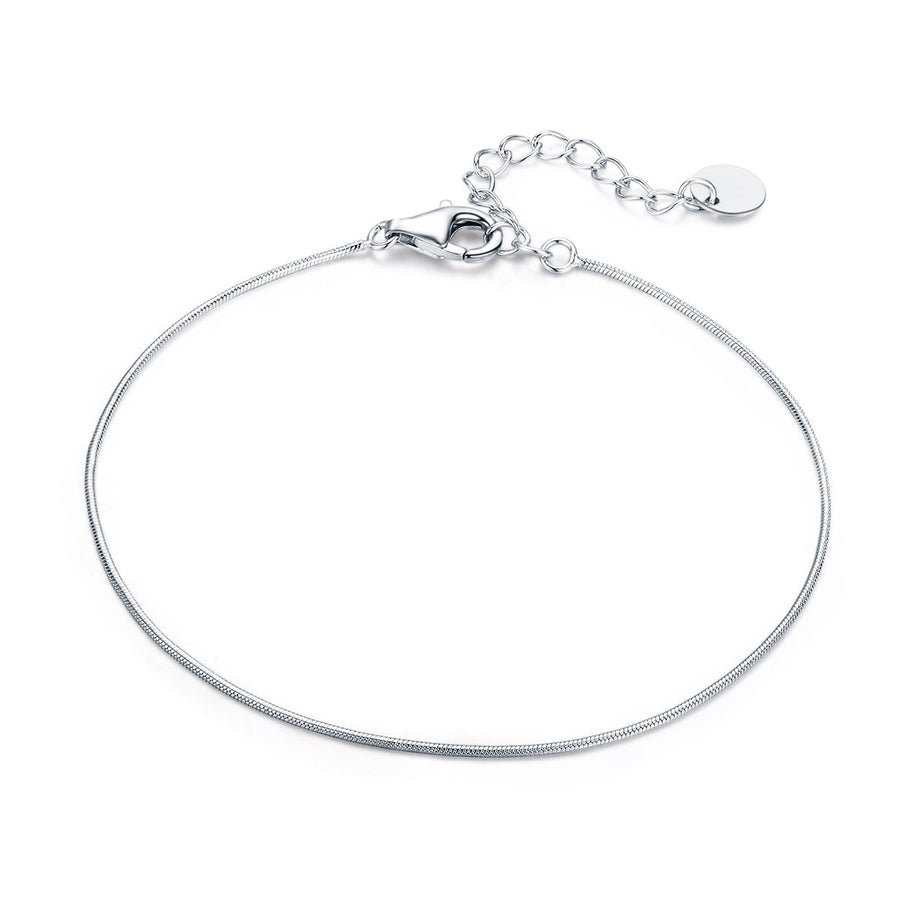 925 Sterling Silver Adjustable Platinum Plated Bracelet for Women