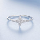 925 Sterling Silver White Gold Plated Ring with Pavé Setting CZ, Size 6.0 for Women