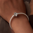 925 Sterling Silver Bracelet with Oxidized Finish and CZ 17.0 cm