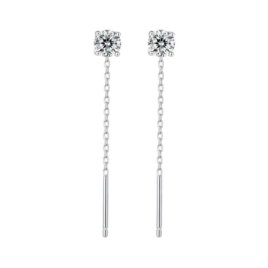 925 Sterling Silver 4.0 Carat Moissanite Earrings for Women
