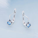 925 Sterling Silver Earrings with Oxidized Finish and Pavé Setting