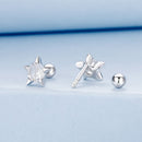 925 Sterling Silver Earrings with Pavé Setting CZ in White Gold