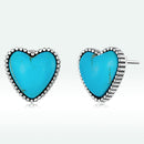 925 Sterling Silver Oxidized Turquoise Earrings for Women