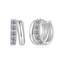 925 Sterling Silver Moissanite 0.06 Carat White Gold Plated Earrings for Women