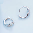 925 Sterling Silver Platinum Plated Pavé CZ Earrings