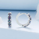 925 Sterling Silver Earrings with Pavé Setting CZ in Oxidized Finish for Women