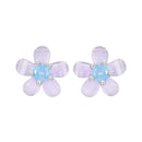 925 Sterling Silver Opal 8mm Earrings for Women