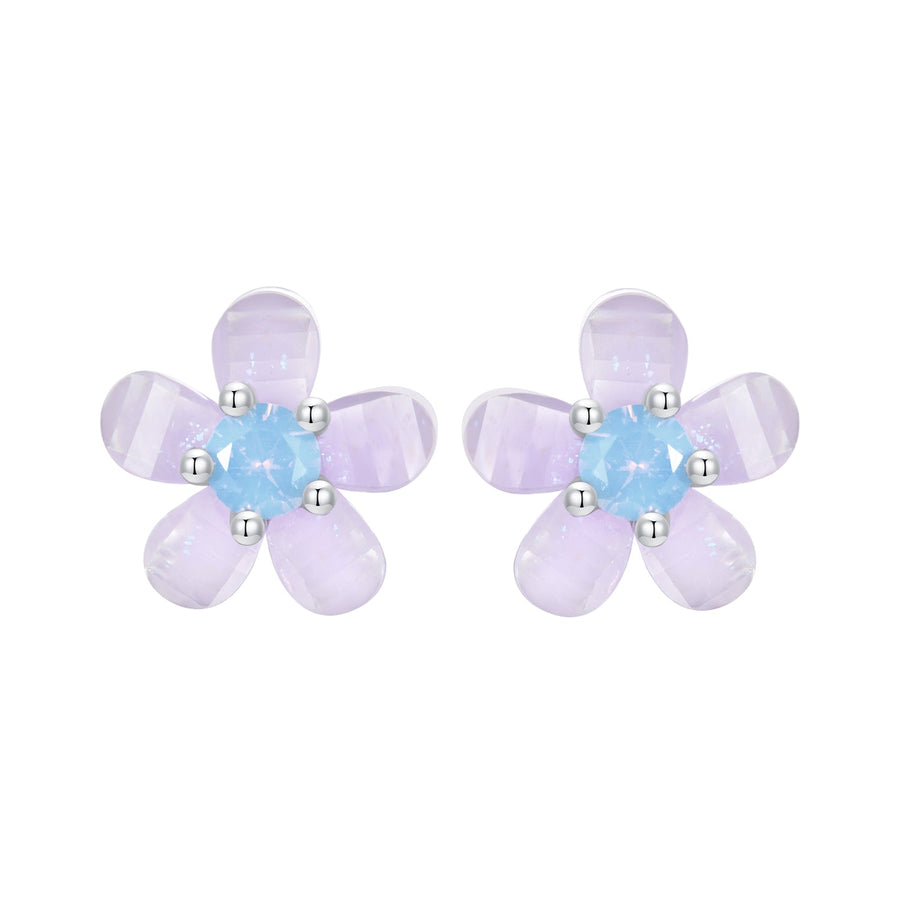 925 Sterling Silver Opal 8mm Earrings for Women
