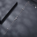 925 Sterling Silver White Gold Plated Moissanite Bracelet, 15+6cm, for Women