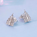 925 Sterling Silver Plated White Gold Earrings for Women, Size 1.3*1.0cm