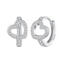 925 Sterling Silver Blue Pavé Setting CZ Earrings 12x8mm for Women
