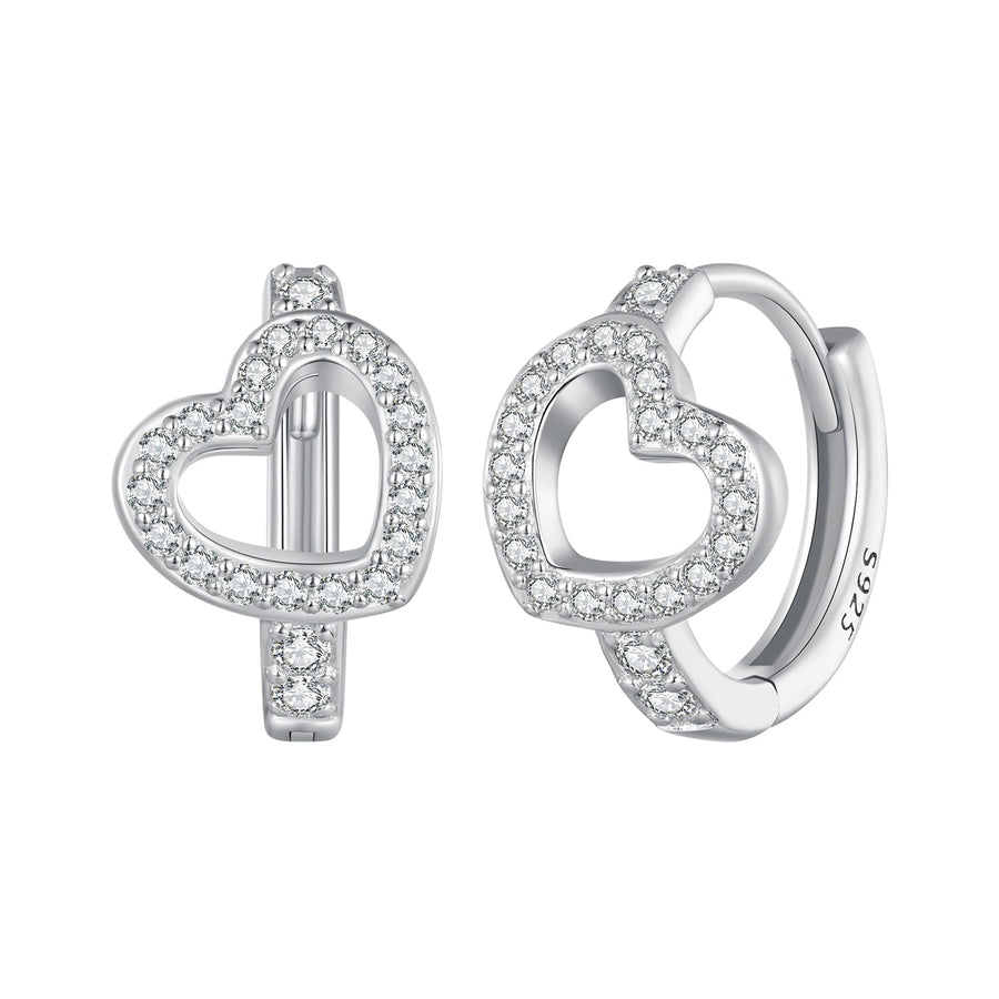 925 Sterling Silver Blue Pavé Setting CZ Earrings 12x8mm for Women