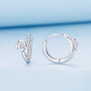 925 Sterling Silver Platinum Plated Pavé CZ Earrings