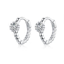 925 Sterling Silver Earrings with Pavé Setting CZ - 1cm for Women