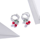 S925 Sterling Silver Oxidized CZ Enamel Earrings for Women